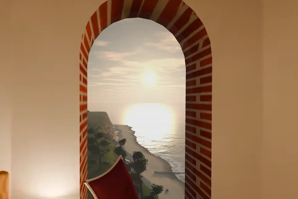 View from the Crow’s Nest window, W, NW, N, from 48.4 m above the sea.