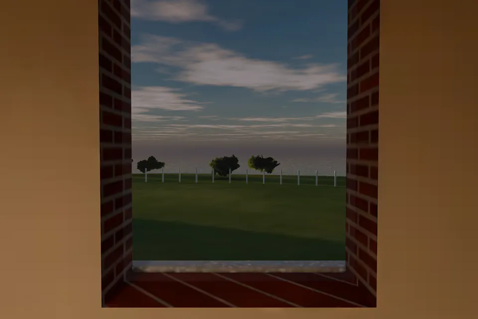 View from the Keeper’s Room window, N, S, from 28.6 m above the sea.